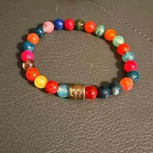 Rainbow agate stone bracelet